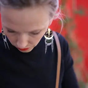 Boucles d'oreilles plumes faisan victoria