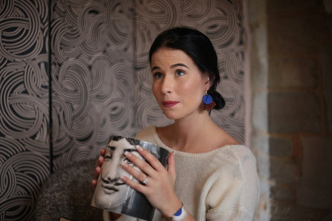 Boucles d'oreilles plumes faisan aida bleu