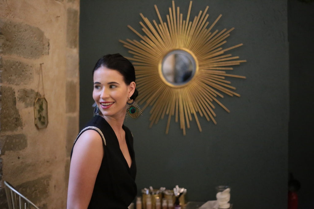 Boucles d'oreilles plumes paon gaia