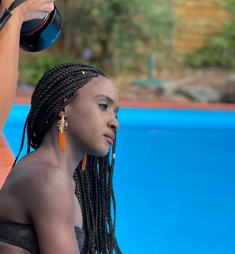 Boucles d'oreilles plumes faisan kasai léopard