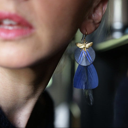 Boucles D'Oreilles Plumes SoulCats - Style Hippie Coloré - 7x4.7cm