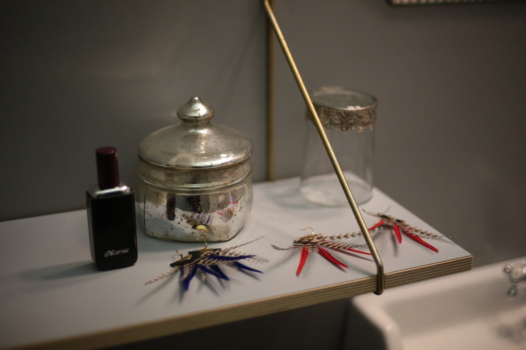 Boucles d'oreilles plumes oie byzance