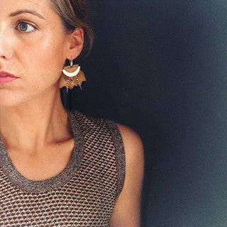 Boucles d'oreilles plumes faisan terracotta