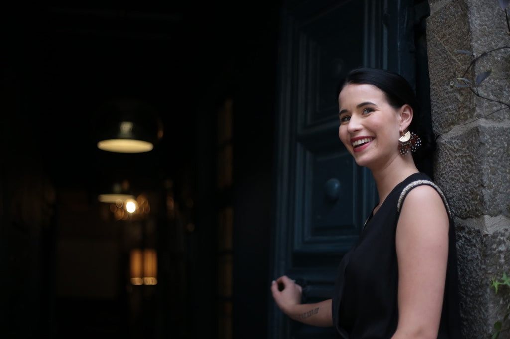 Boucles d'oreilles plumes pintade tragopan or jaune