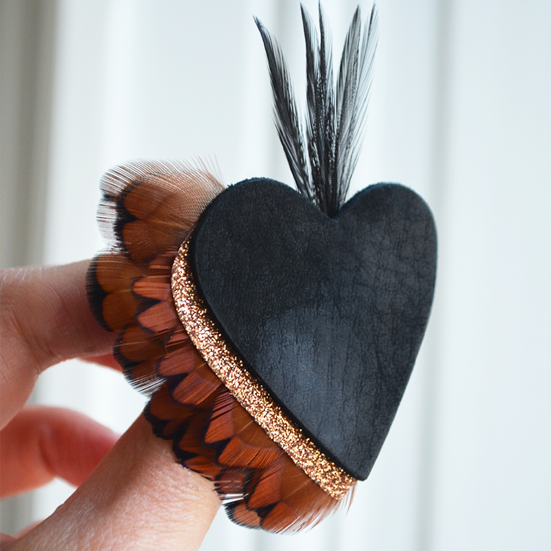 Broche Cœur Vintage Jacques Fath - Bijou D'occasion En Métal, Marque De Haute Couture
