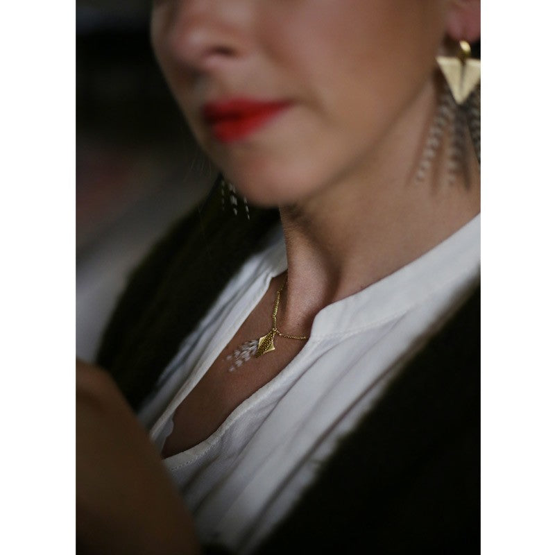 Collier apache plumes coq grizzly