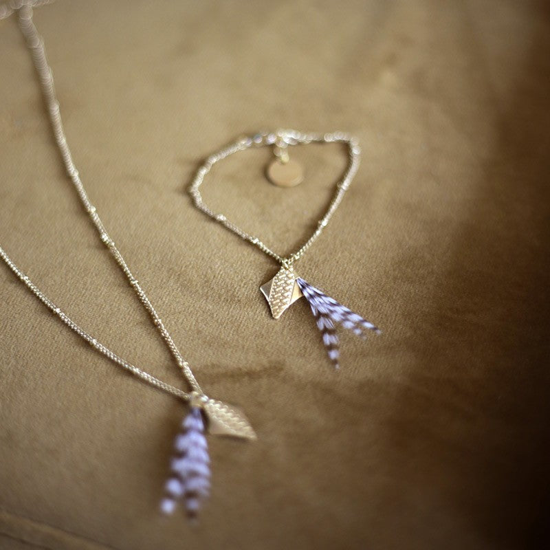 Collier apache plumes coq grizzly